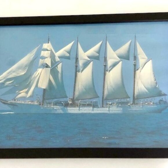 Clipper Ship Print Framed 1997 - Picture 2 of 7